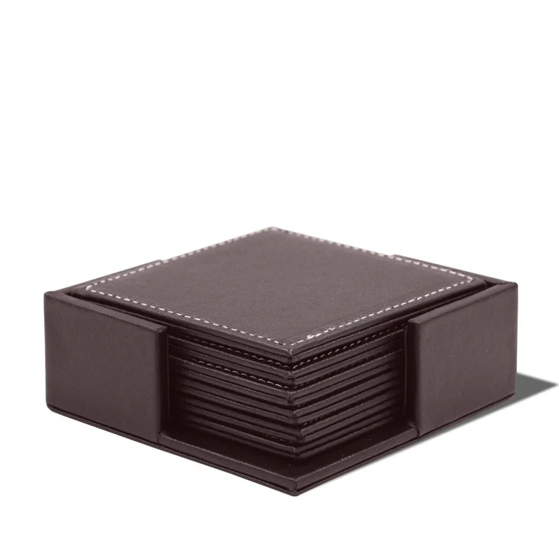 Leather Desk Pad - 6 pçs/set porta-copos de couro de