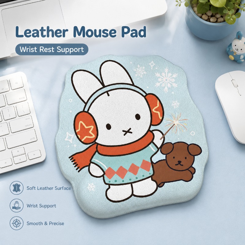 Leather Desk Pad - Mouse Pad de Couro Anime Miffy