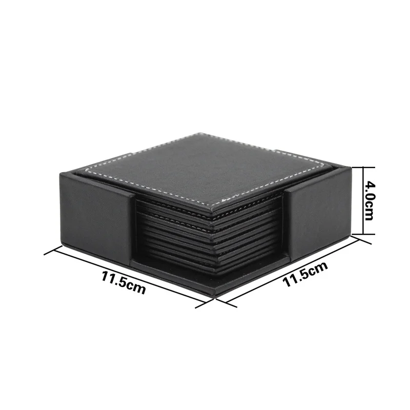 6 pçs/set porta-copos de couro - Leather Desk Pad avaliação e preço